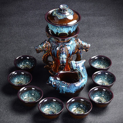 Kiln Stone Mill Lazy Anti-scalding Semi-gilt Silver Tea Set - Wnkrs