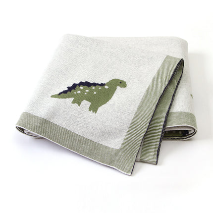 Baby Blanket Cartoon Little Dinosaur Knitted Baby Blanket Quilt - Wnkrs