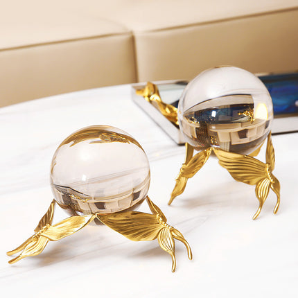 European Modern Copper Crystal Ball Home Furnishing Decoration - Wnkrs