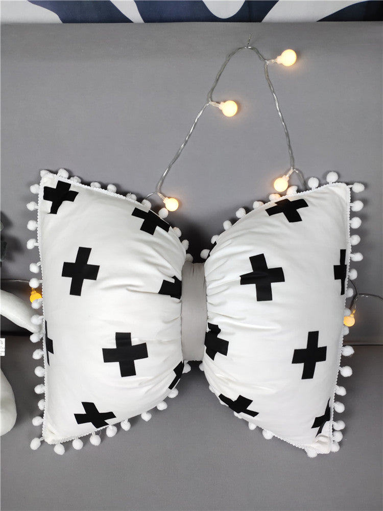 Black And White Striped Bow Waist Pillow Pillow Cute Cushion Lunch Break Pillow