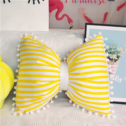 Black And White Striped Bow Waist Pillow Pillow Cute Cushion Lunch Break Pillow - Wnkrs