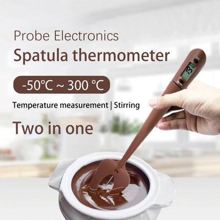 Digital Cooking Thermometer Double Use Silicone Scraper Spatula Safety Cooking Food BBQ Meat Thermometer Baking Tool - Wnkrs