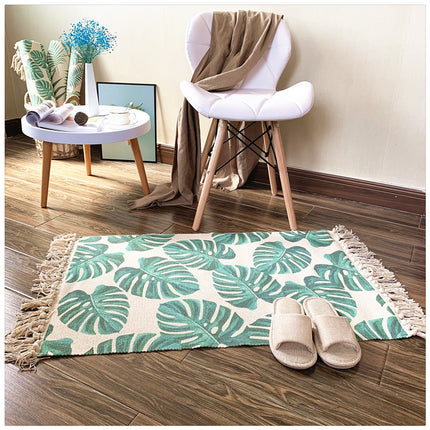 Nordic Cotton And Linen Carpet Home Decoration Living Room Coffee Table Blanket Bedroom Bed Long Strips Can Be Machine Washed - Wnkrs