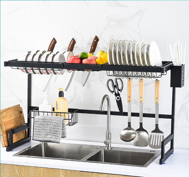 Kitchen Stainless Steel Sink Rack Drain Basket Dish Storage Rack Sink Dishwashing Place Table Chopsticks Dish Rack - Wnkrs