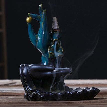 Bergamot Lotus Backflow Incense Burner Lotus Incense Stick Backflow Smoke Dual-Use Incense Burner Home Decoration - Wnkrs