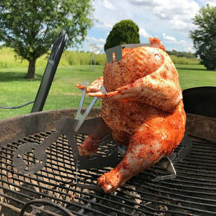 Chicken Stand Beer Funny American Motorcycle BBQ Steel Rack Tools Funny Roast Chicken Rack Grilling Roast Rack - Wnkrs