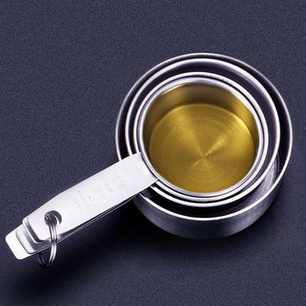 Stainless Steel Measuring Cup And Spoon Set, Luxurious Stackable Measuring Spoons, Household Tools, Kitchen Accessories - Wnkrs