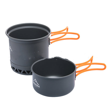 Widesea Camping Cookware Outdoor Cooking Set Heat  Cooker Travel Tableware Tourist Kitchen Pot Utensil Equipment - Wnkrs