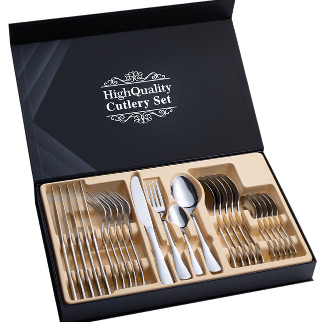 Stainless Steel Cutlery Set 24-Piece Gift Cutlery Steak Cutlery Gift Box - Wnkrs