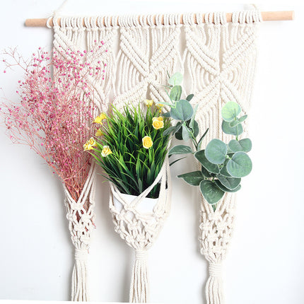 Woven Tapestry Bohemian Dried Flower Pot Rack - Wnkrs