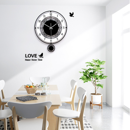 Nordic Wall Clock Living Room Creative Modern Minimalist Atmosphere Silent Clock European Fashion Art Deco Quartz Clock - Wnkrs