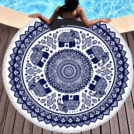 Tie-dye Colorful Digital Printing Microfiber Round Beach Towel - Wnkrs