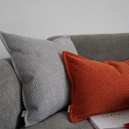 Japanese-style Double-sided Orange-red Cotton And Linen Pillowcase Nordic Pillow Sofa Pillow Model Room - Wnkrs