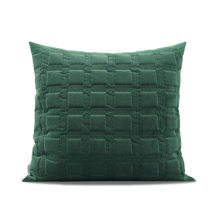 Dark Green Geometric Quilted Three-dimensional New Chinese Pillow - Wnkrs