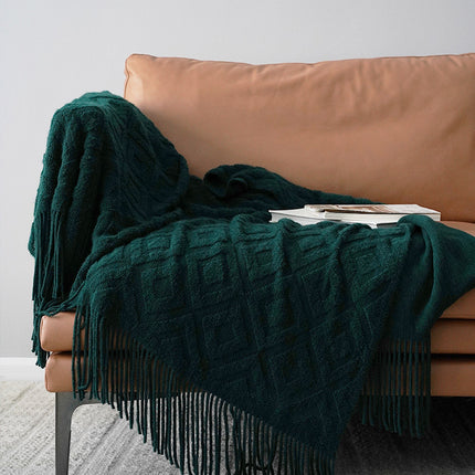 Jacquard Knitted Bed Tail Towel Autumn Winter Blanket - Wnkrs