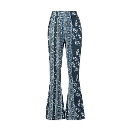 Floral Print High-Waist Flared Pants for Women - Wnkrs