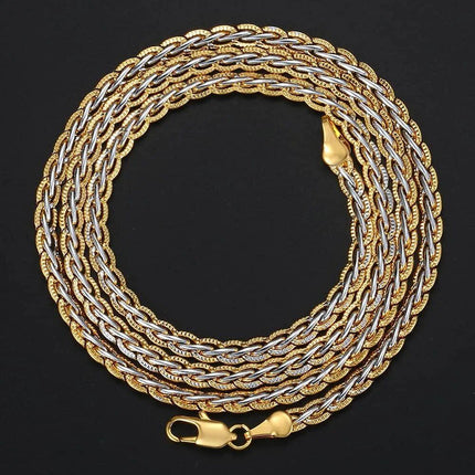 Elegant 4mm Gold-Filled Hammered Link Chain Necklace - Wnkrs