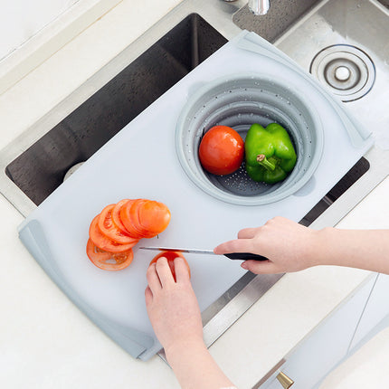 Innovative Multi-Functional 3 in 1 Chopping Board Detachable Folding Drain Basket Sink Cutting Board - Wnkrs