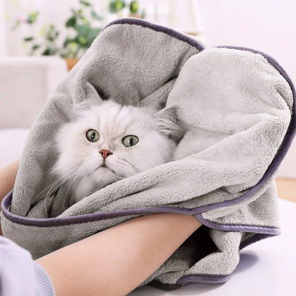 Couverture douce à séchage rapide pour chat et chien - Serviette de bain pour animaux de compagnie