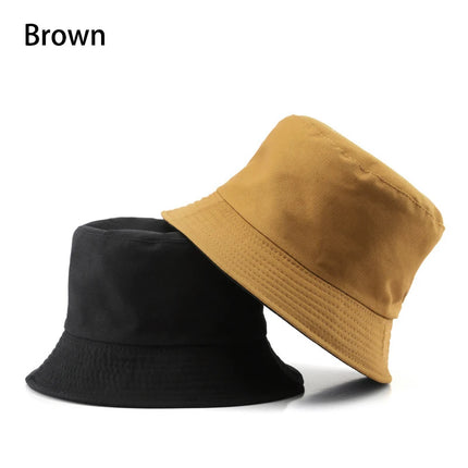 Chapeau bob réversible classique en coton noir – Casquette de soleil décontractée pour les aventures en plein air