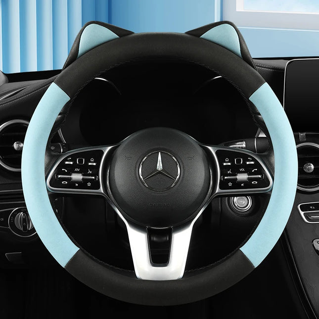 Cat Ears Steering Wheel Cover - Stylish Anti-Slip Car Handle Cover