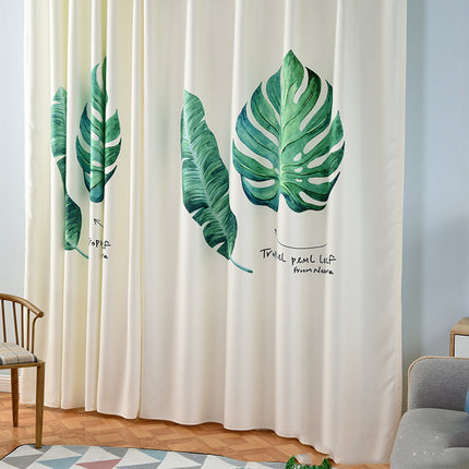 Banana leaf digital printing curtain - Wnkrs