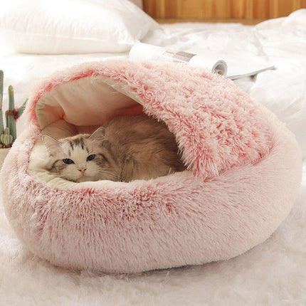 Lit pour chat en peluche longue et chaude