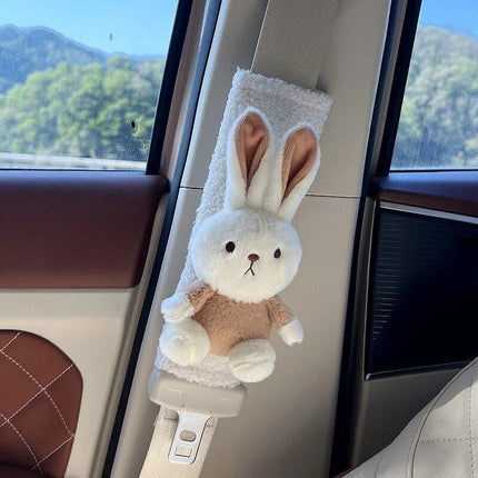 Plush Doll Rabbit Bear Car Seat Belt Shoulder Cover - Wnkrs