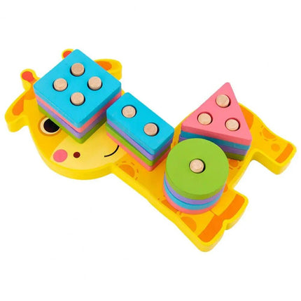 Wooden Animal Shape Puzzle & Stacking Toy for Kids' Development - Wnkrs