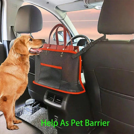 Large-Capacity Car Seat Mesh Organizer with Pet Barrier - Wnkrs