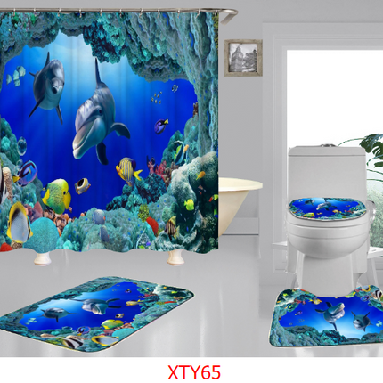 Ocean digital printing shower curtain - Wnkrs