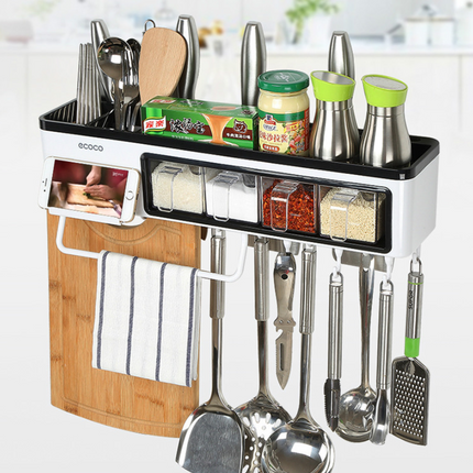 New kitchen storage box Multi-function wall-mounted kitchen racks Tool kitchen utensils storage box seasoning - Wnkrs