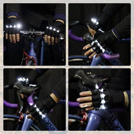 LED Flashlight Breathable Half-Finger Fishing & Cycling Gloves - Wnkrs