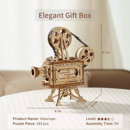 DIY 3D Wooden Film Projector Model Kit - Wnkrs