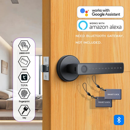 Cerradura inteligente con huella dactilar y Bluetooth: acceso sin llave con control de voz