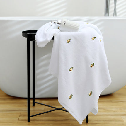 Full Embroidery Avocado Cotton Bath Towel - Wnkrs