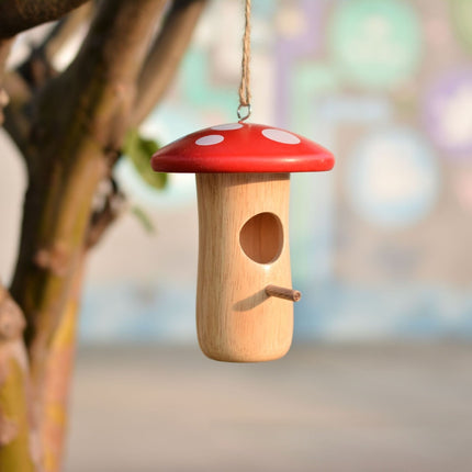 Charming Wooden Hummingbird Nest for Outdoor Garden