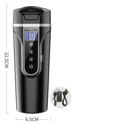 Portable Car Bottle Smart Touch Digital Display Insulated Cup Home Traveling Heating Cup Water Bottle - Wnkrs