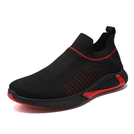 Fashion Mesh Sock Shoes With Striped Design Men Outdoor Breathable Slip-on Sneakers Csuale Lightweight Running Sports Shoes - Wnkrs