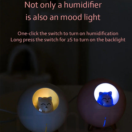 Humidificateur d'air à ultrasons Planet Cat avec veilleuse LED colorée