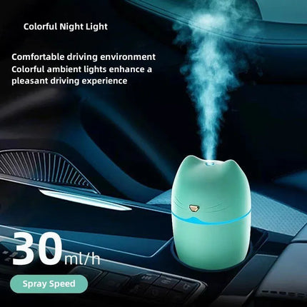 Humidificateur de voiture compact ultra-silencieux avec grande capacité et fonction d'aromathérapie