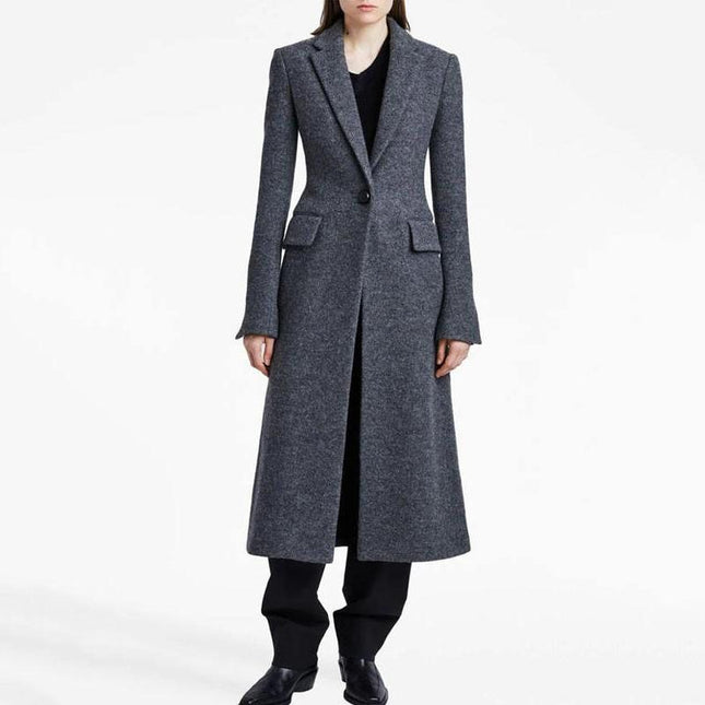 Abrigo largo de lana elegante para mujer