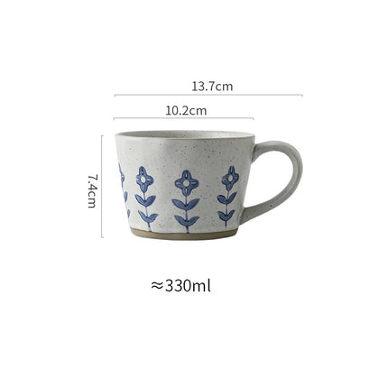 Taza de café de cerámica japonesa pintada a mano