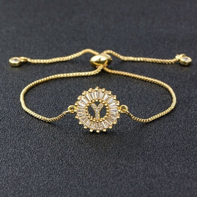 Women's Crystal Patterned Letter Bracelet - Wnkrs