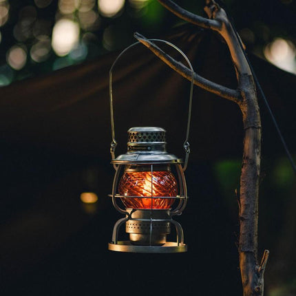 Vintage Windproof Kerosene Railroad Lantern for Outdoor Adventures