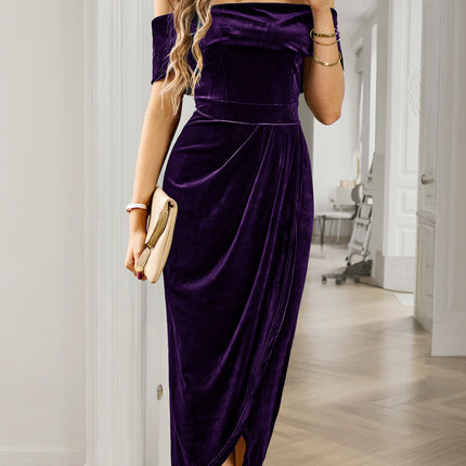 Solid Color Strapless Bodycon Long Dress Women's Dress