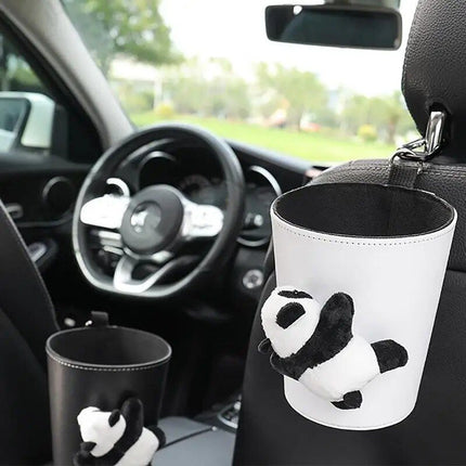 Compact Panda Car Trash Can & Organizer: Leak-Proof, Versatile, & Stylish - Wnkrs