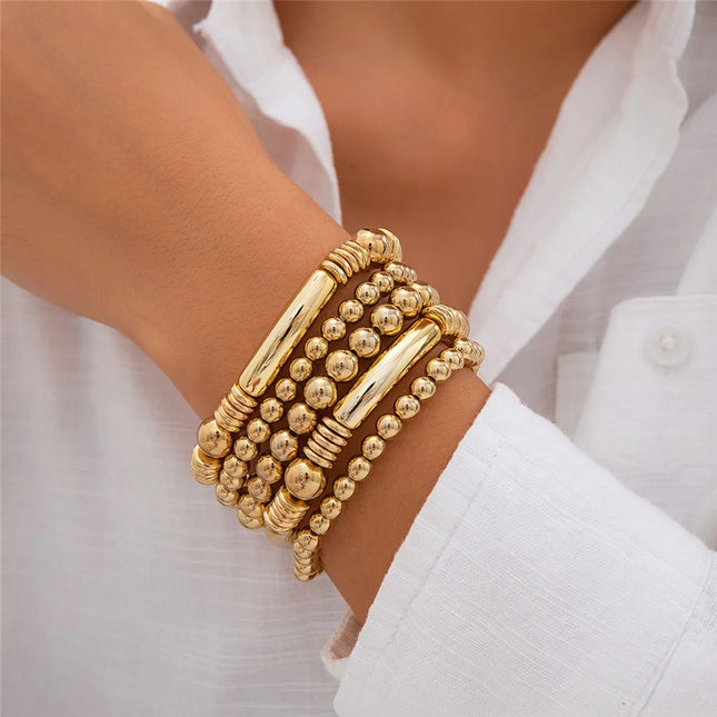 Pulsera punk con cuentas gruesas