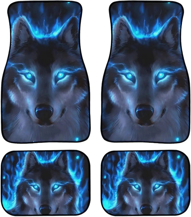 Universal Blue Wolf Car Floor Mats - Wnkrs