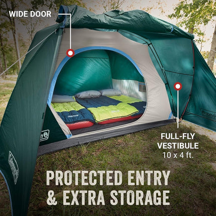 Tente de camping Skydome avec vestibule de protection contre les intempéries